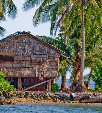 Bamboo house on Ghizo, Solomon Islands