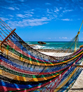 Hammock on the beach in Cozumel, Mexico