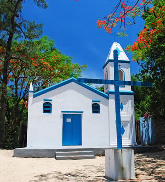 Chapel on Aramacao beach, Ilhabela, Brazil