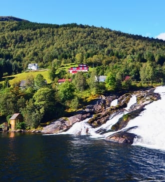 Waterfall in Hellesylt, Norway