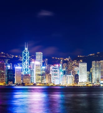 Hong Kong skyline by night