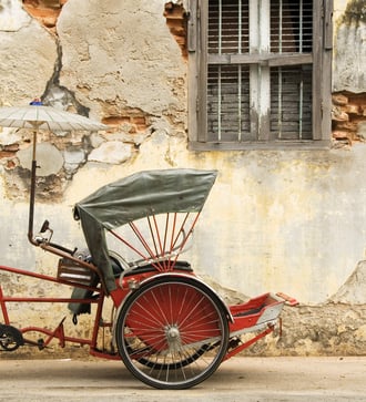 Old trishaw in George Town, Penang