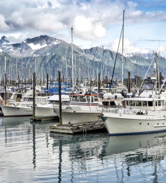 Boats in Seward harbour, Alaska