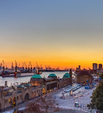 Sunset over Hamburg, Germany