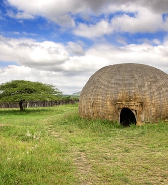 Traditional village in KwaZulu-Natal, near Richards Bay, South Africa