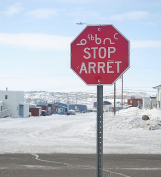 Inuit street sign in Iqaluit, Canada