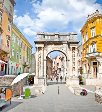 Roman Gate in Pula, Croatia
