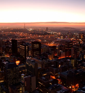 Sunset over Johannesburg, South Africa