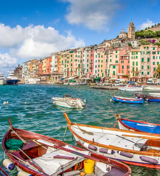 Fishing boats in Portovenere harbour, Italy