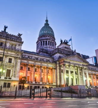 Congreso at sunset, Buenos Aires