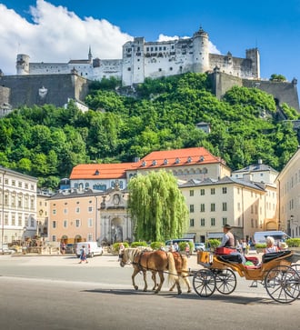 Horse and carriage in Salzburg, Austria