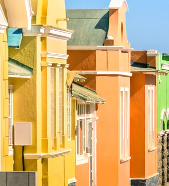Colourful houses in Luderitz, Namibia