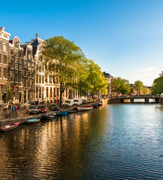 Canal in Amsterdam, Netherlands