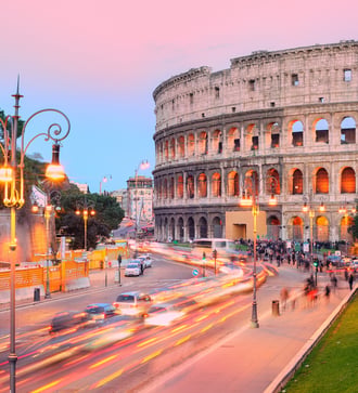 Sunset over the Collosseum, Rome