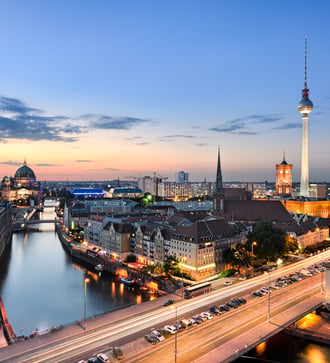 Berlin skyline at night