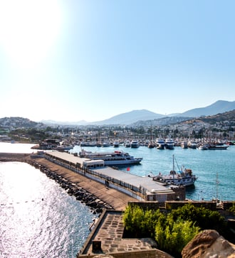 Boats in port of Bodrum, Turkey