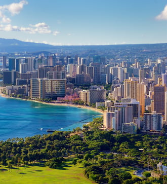 Aerial view of Honolulu, Hawaii