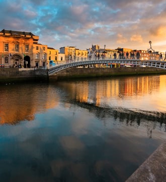 Sunset in Dublin, Ireland