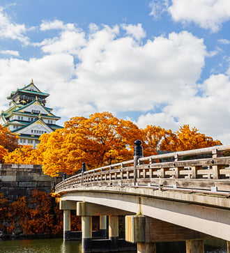 Osaka Castle in autumn, Japan