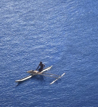 Traditional canoe off Garove island, Papua New Guinea