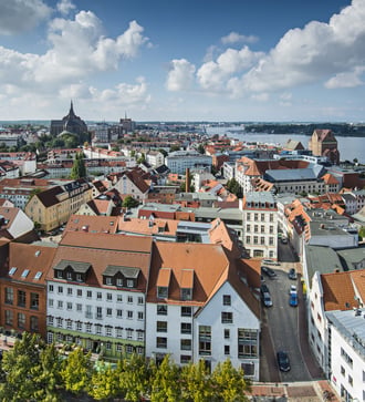 Aerial view of Rostock, Germany