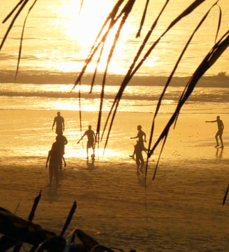 Football on the beach in Gambia