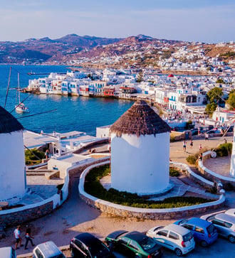 Windmills in Mykonos, Greece