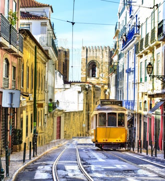 Tram in Lisbon, Portugal