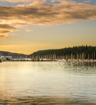 Sunset at Nanaimo harbour, Canada