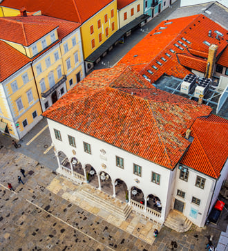 Aerial view of Koper old town, Slovenia