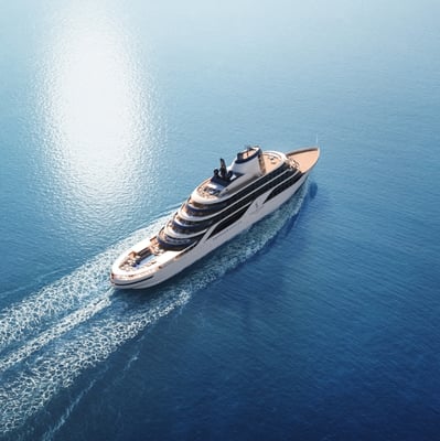 A rendering of Four Seasons I yacht at sea