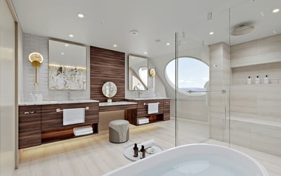 Rendering of the Oceania Suite on board Oceania Sonata, the new ship from Oceania Cruises