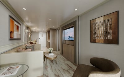 Horizon Penthouse Suite rendering on board Regent's Seven Seas Prestige