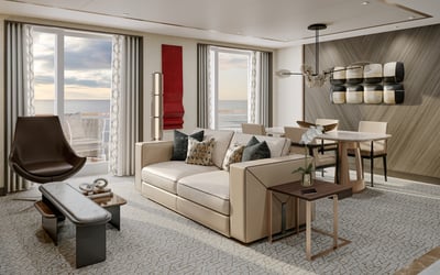 Seven Seas Suite rendering on board Regent's Seven Seas Prestige