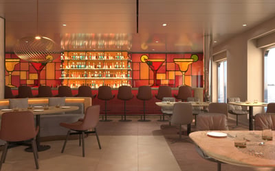 Rendering of Textura restaurant on board Scenic Ikon