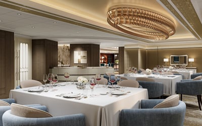Rendering of La Table restaurant on board Oceania Sonata, the new ship from Oceania Cruises