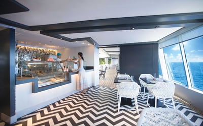 Scoops ice cream bar on board Crystal Symphony