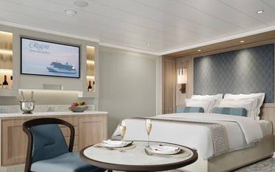 Serenity Suite rendering on board Regent's Seven Seas Prestige
