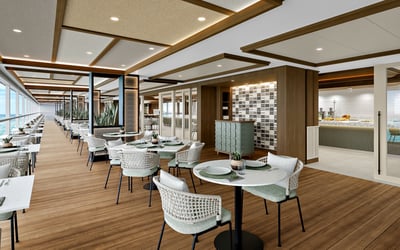 Rendering of Aquamar Kitchen on Oceania Sonata, the new ship from Oceania Cruises