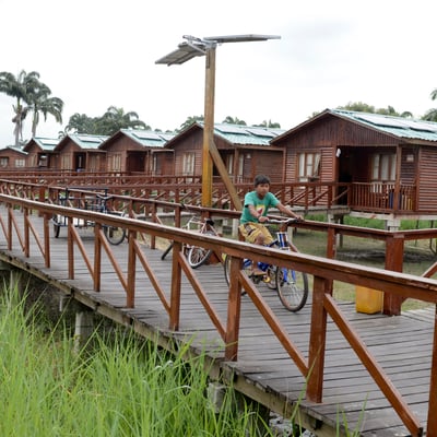 Cycling around Santay Island, Ecuador