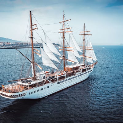 Sea Cloud Spirit at sea