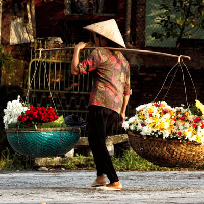 Flower vendor in Hanoi