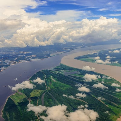 Confluence of rivers at Manaus