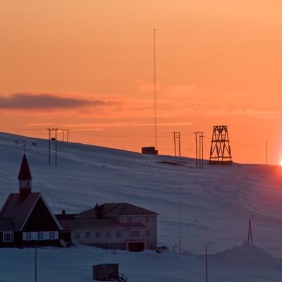 Sunset over Longyearbyen