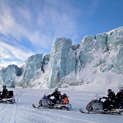 Snowmobiles near Longyearbyen, Spitsbergen