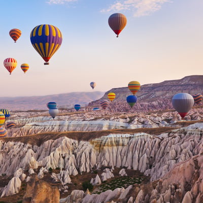 Hot air balloons over Cappadocia, Turkey