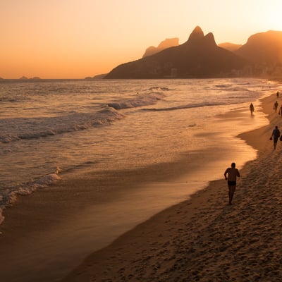 Sunset over Ipanema Beach, Rio de Janeiro