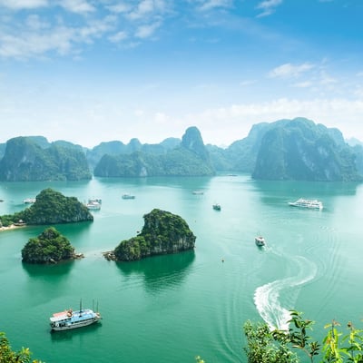 Aerial view of Ha Long Bay, Vietnam