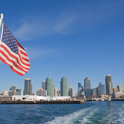 View of San Diego from boat
