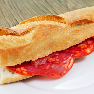 Spanish bocadillo de chorizo